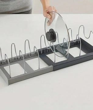 Uitbreidbaar Pannenhouders Rek - Keuken Organizer voor Pannen, Dekels en Bakvormen
