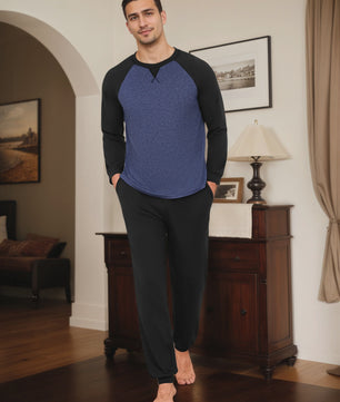Herenset Katoenen Pyjama Lange Mouw - Comfortabel & Ademend Loungewear