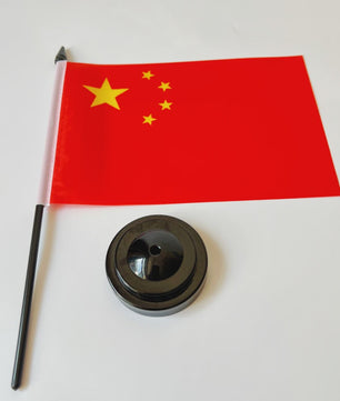 Chinese Bureauvlag 14x21cm - Officiële Nationale Vlag met Standaard