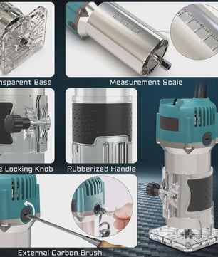 Krachtige Houtfreesmachine 30000 RPM - Elektrische Router voor Houtbewerking en Snijwerk