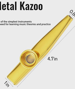 Kazoo Silver Aluminum Alloy with Membrane Flute Diaphragm Mouth Kazoos Musical Instruments