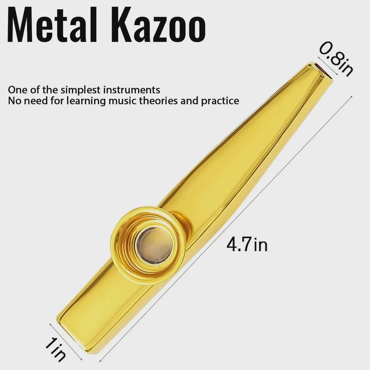 Kazoo Silver Aluminum Alloy with Membrane Flute Diaphragm Mouth Kazoos Musical Instruments