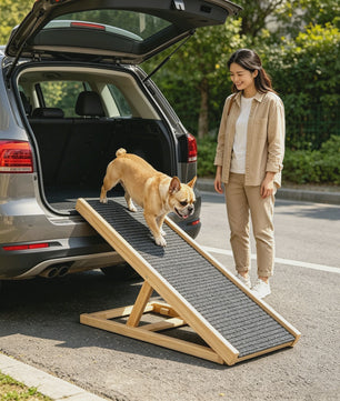 Verstelbare & Opvouwbare Hondentrap met Antislip Tapijt - Veilig Klimmen voor Senioren Honden & Katten
