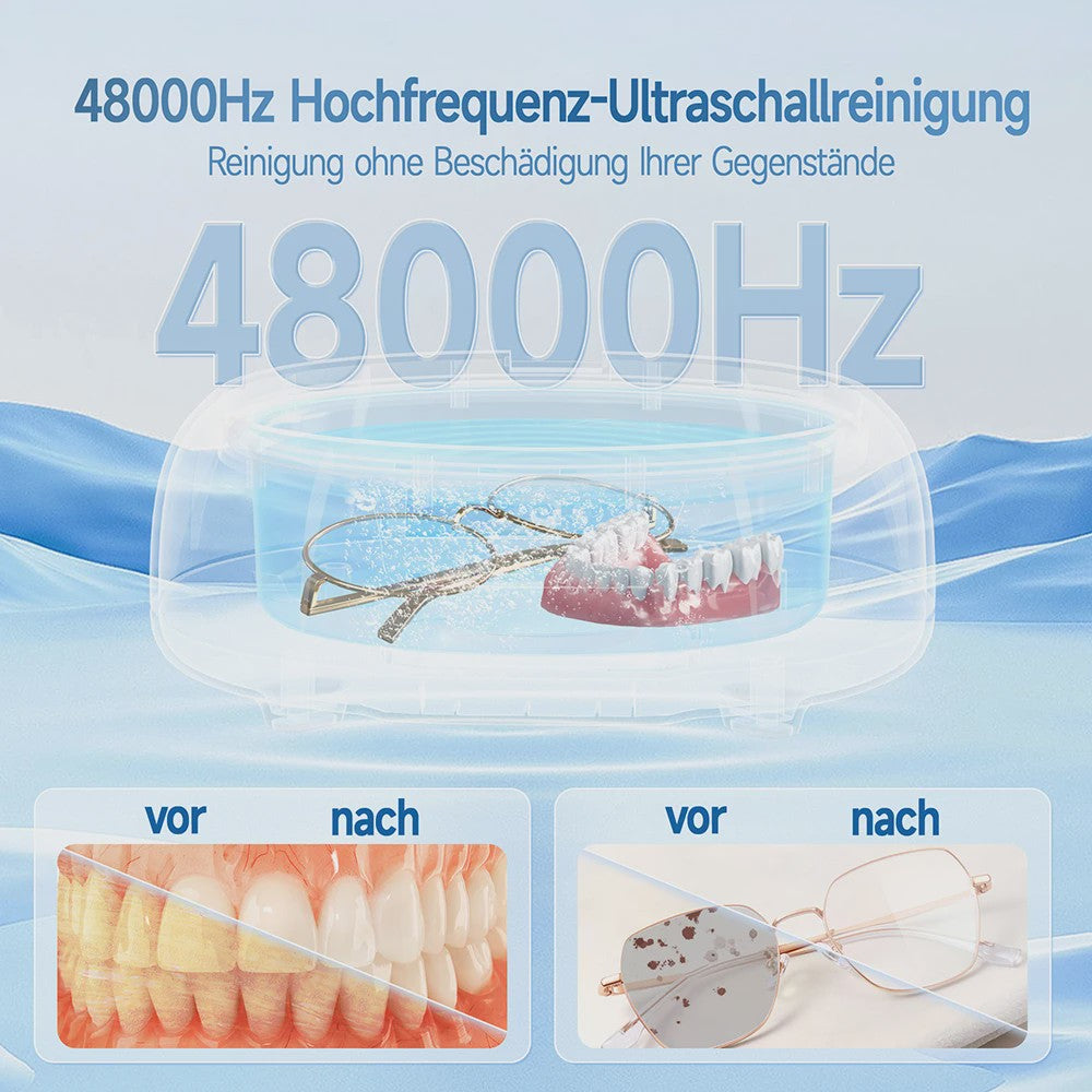 KUNPHY Ultrasone Reiniger 600ml - Voor Brillen, Sieraden & Gebitsreiniging