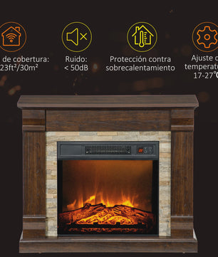HOMCOM Elektrische Sfeerhaard met Vlam Effect - Donkerbruin 1800W
