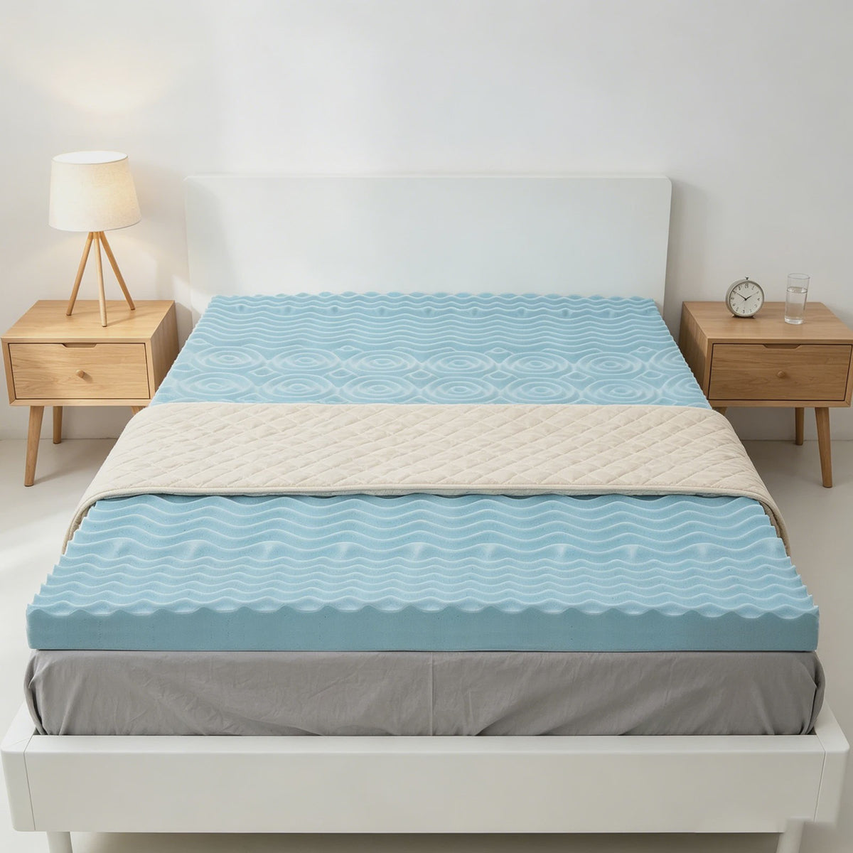Luxe Traagschuim Matras Topper - 5-Zone Ergonomische Ondersteuning & Koel Comfort