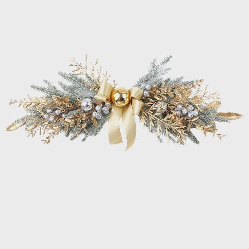 Luxe Kerstkrans voor Buitendeur - Goud, Denneappel & Rattan Decoratie 2024