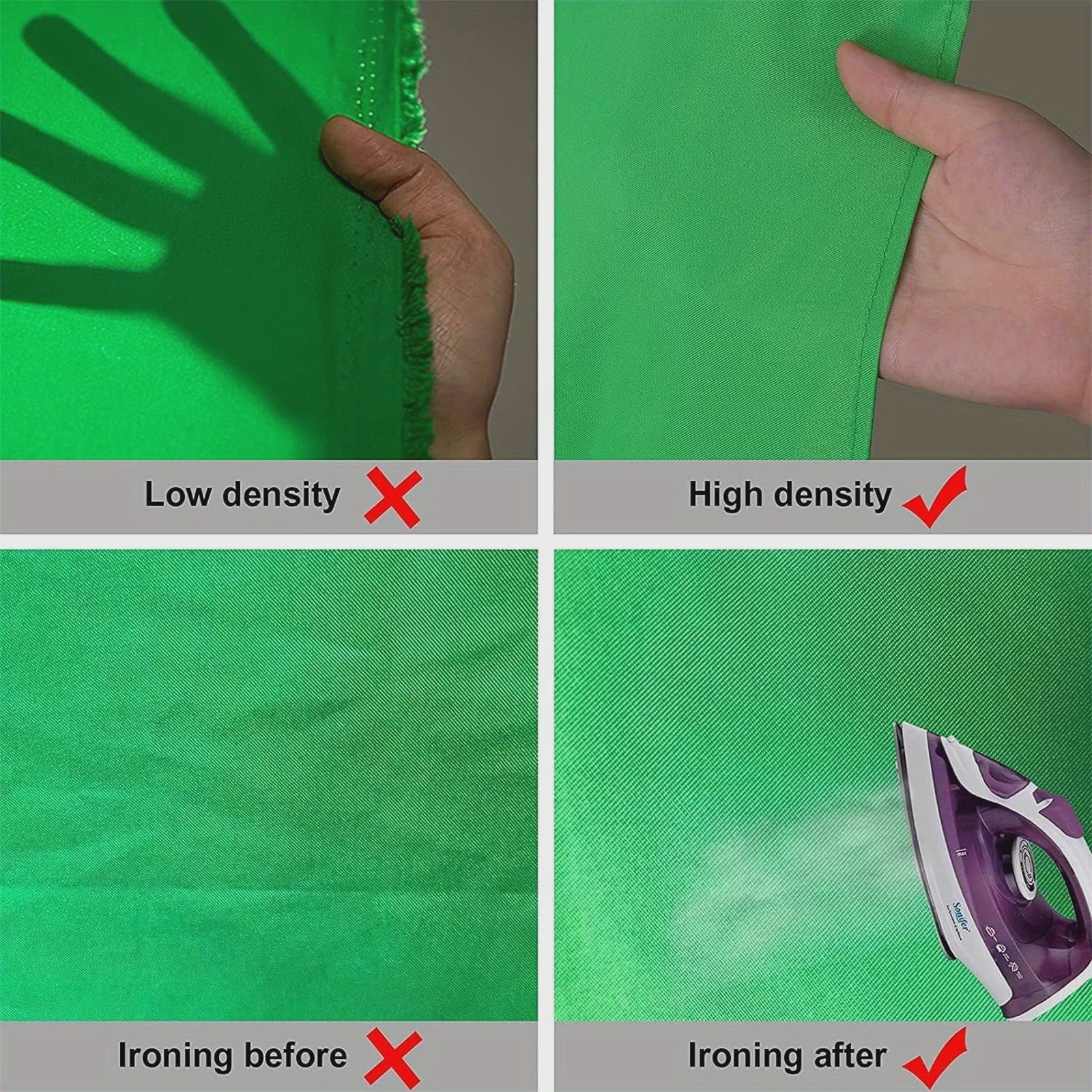 Grote Zwarte, Witte & Groene Achtergronddoeken (Chromakey) - 13x10 & 10x6.6 ft