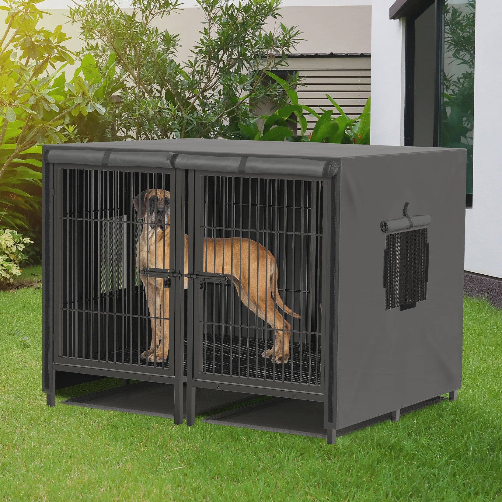 Heavy Duty Hondenbench 52 Inch Extra Groot Metaal met Uitneembaar Tussenschot - Trainingskennel & Speelpen