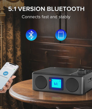 Draagbare CD-speler met Bluetooth, FM Radio, Afstandsbediening & Oplaadbaar