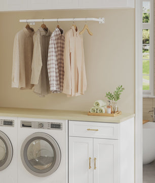 Industriële Wandkapstok Wit Metaal - Ruime Kledinghanger voor Hal, Slaapkamer