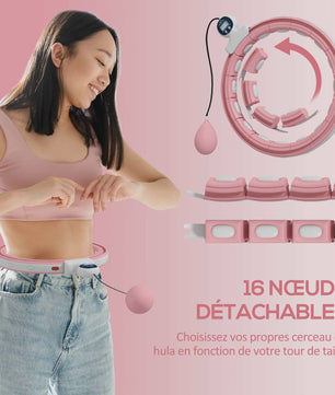 Verstelbare Fitness Hula Hoop met Massagepunten en Digitale Teller - 16 Segmenten