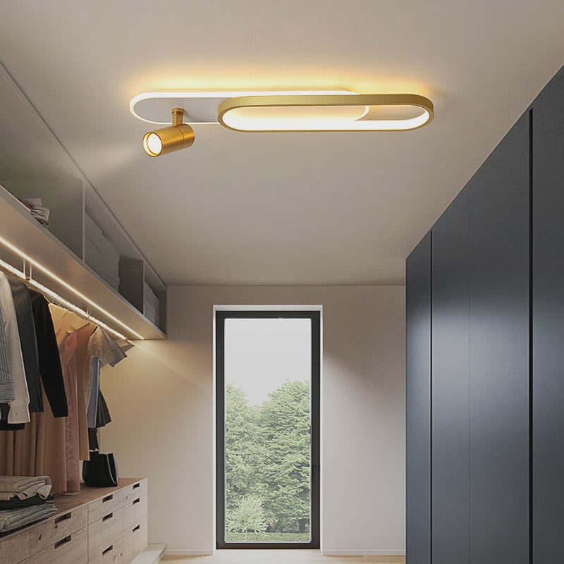 Moderne LED Plafondlamp met Spotlight - Zwart, Wit of Goud - Sfeervolle Verlichting voor Slaapkamer & Studiekamer