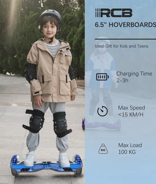 RCB Hoverboard 6.5 Inch Zelfbalancerend Elektrisch voor Kinderen & Volwassenen met Bluetooth en LED Verlichting