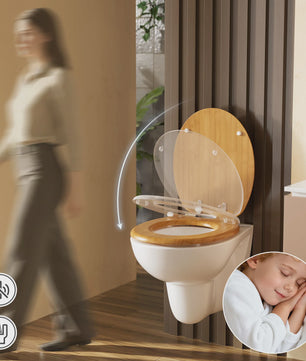 Toiletzitting O-vorm met soft-close en bamboe-look – Antibacterieel & Duurzaam