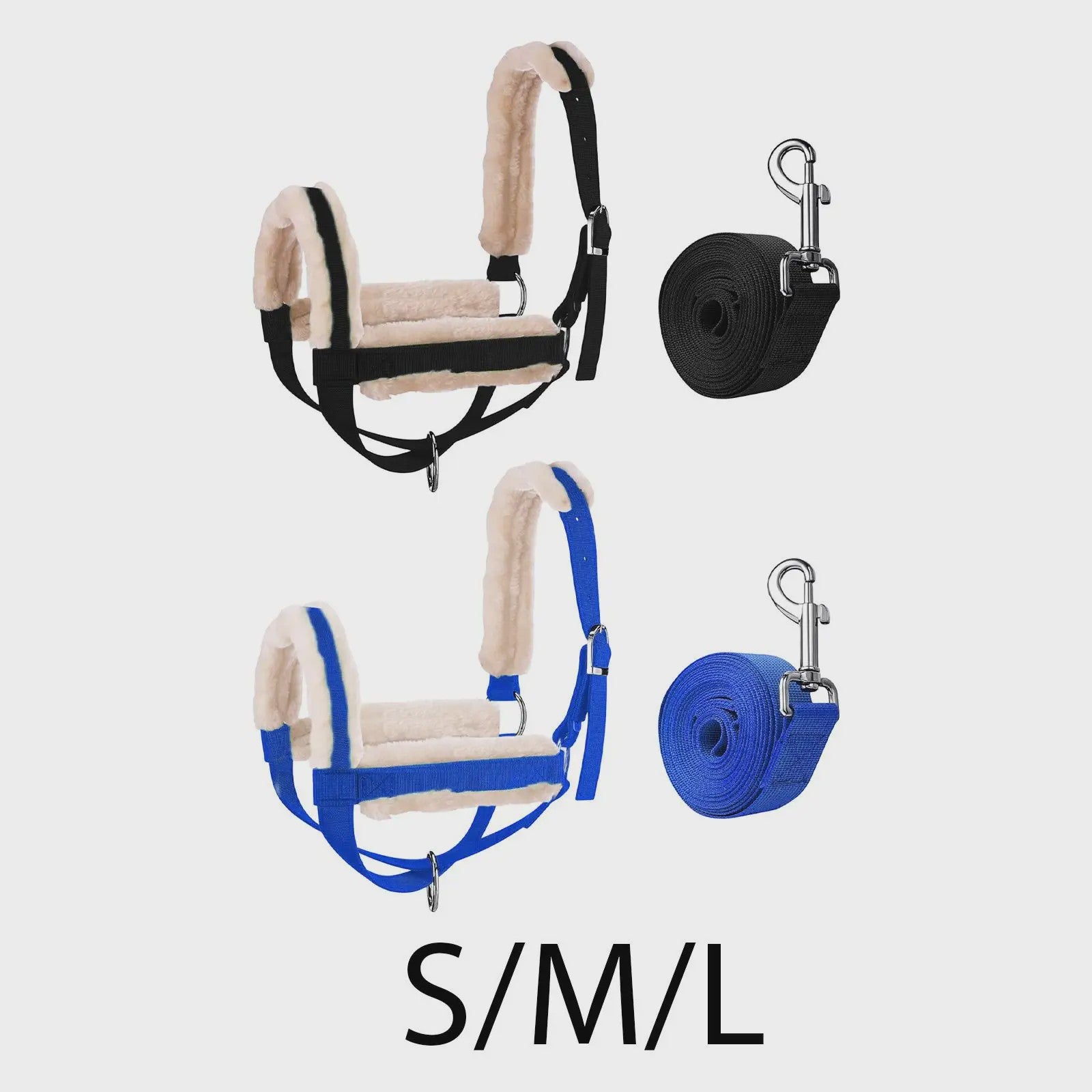 Verstelbare Nylon Halster met Lijn voor Paarden, Koeien, Schapen & Geiten - Dagelijks Gebruik