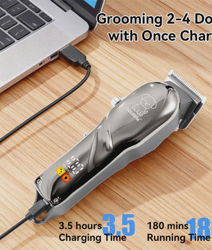 Solimpia Professionele Hond & Kat Trimmer - Krachtige 6500RPM Motor, USB Oplaadbaar, 180 Min Gebruikstijd, Stille Werking
