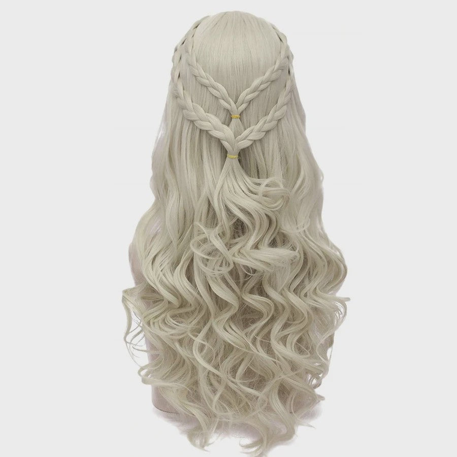 Lange blonde pruik met vlechtjes - Perfect voor cosplay, kostuums en Halloween