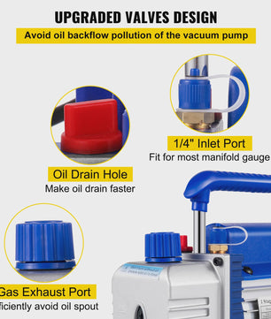 Vacuümpomp 3CFM 1/4HP Enkeltraps - Koeling, HVAC & Vacuümverpakking