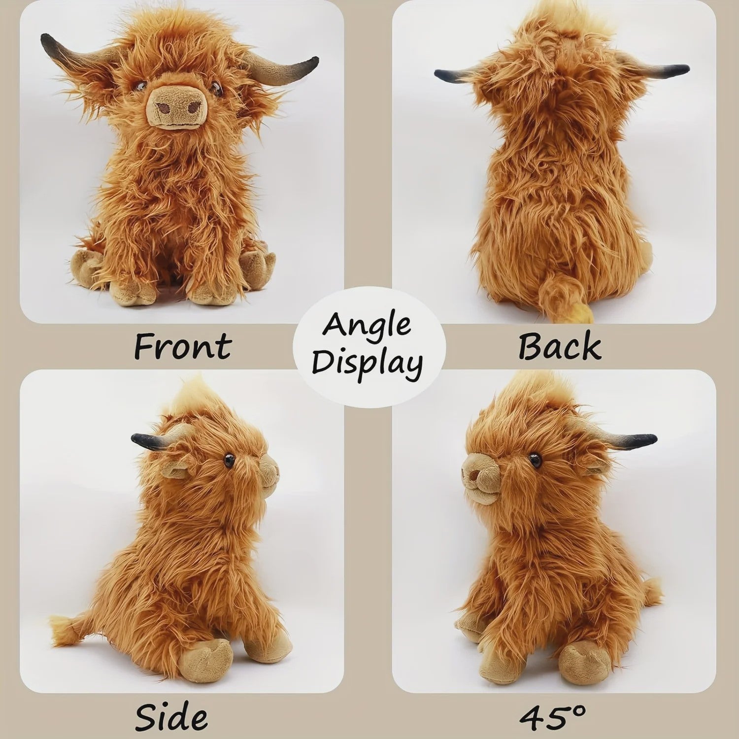 Schattige Pluche Schotse Hooglander Koe Knuffel - 25cm - Cadeau voor Kinderen & Baby's