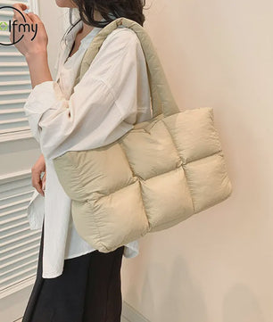 Gewatteerde Dames Shopper Tas - Retro Trendy, Grote Capaciteit & Waterdicht