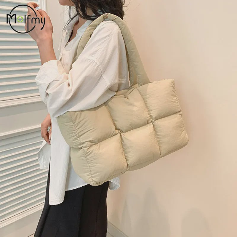 Gewatteerde Dames Shopper Tas - Retro Trendy, Grote Capaciteit & Waterdicht