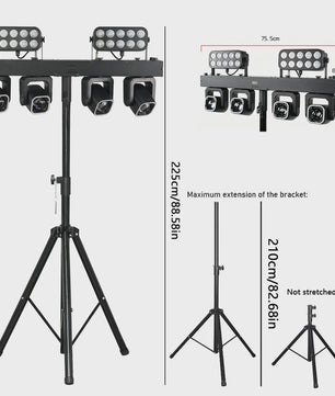 4-in-1 LED DJ Licht Effect Bar: Beam, Wash, Strobe & Ring met Afstandsbediening