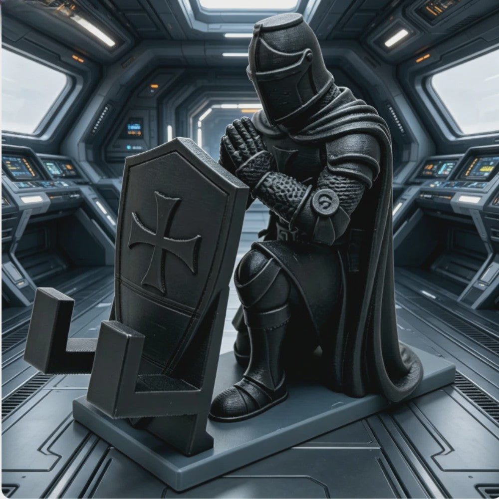 Middeleeuwse Templar Ridder Telefoonhouder - Uniek Bureau Decor & Cadeau