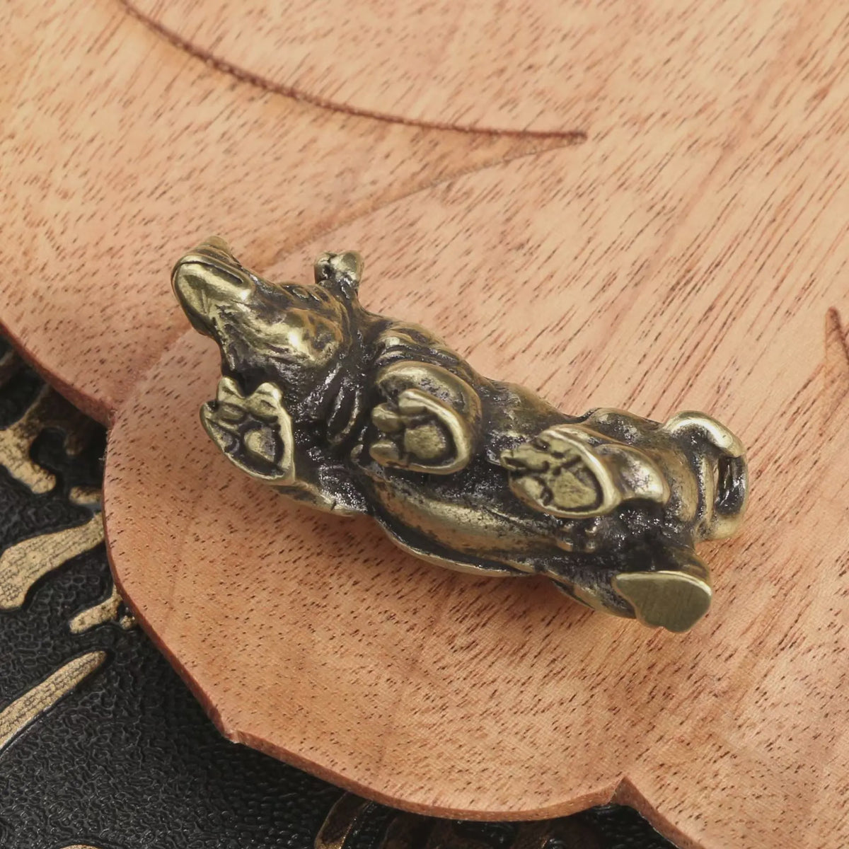 Retro Koperen Neushoorn Beeldje - Miniatuur Decoratie & Feng Shui Cadeau