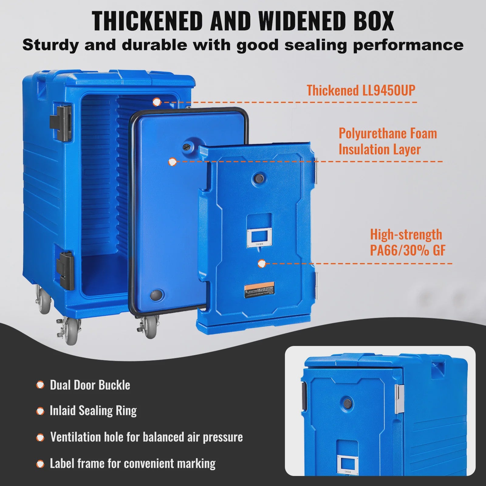 Professionele Geïsoleerde Voedseltransportbox 75-120L - Warm & Koud Houden