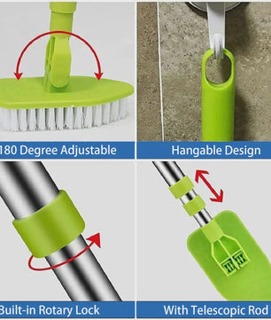 Multifunctionele Telescopische Schoonmaakborstel met Verwisselbare Pads