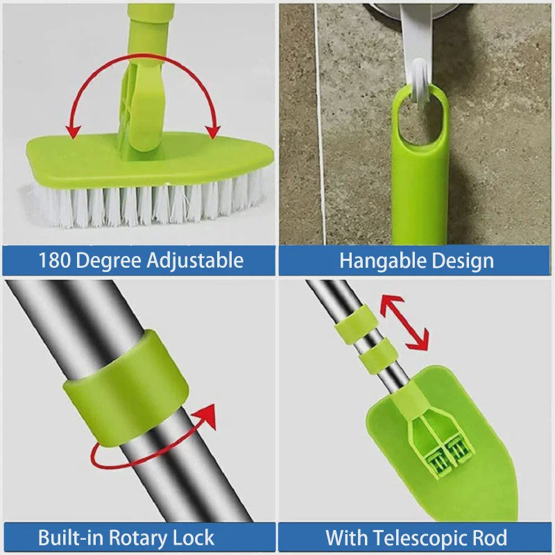 Multifunctionele Telescopische Schoonmaakborstel met Verwisselbare Pads