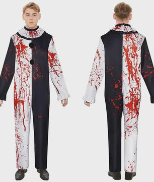 Bloedige Art the Clown Kostuum - Terrifier Killer Clown Jumpsuit voor Halloween & Carnavalsfeest