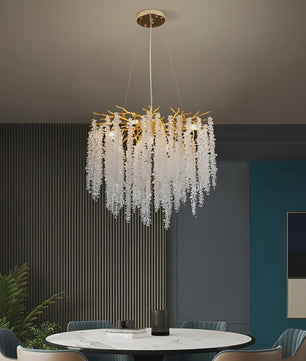 Luxe Kristallen Kroonluchter met LED - Goudkleurig - Verstelbaar - Perfect voor Woon- en Slaapkamer