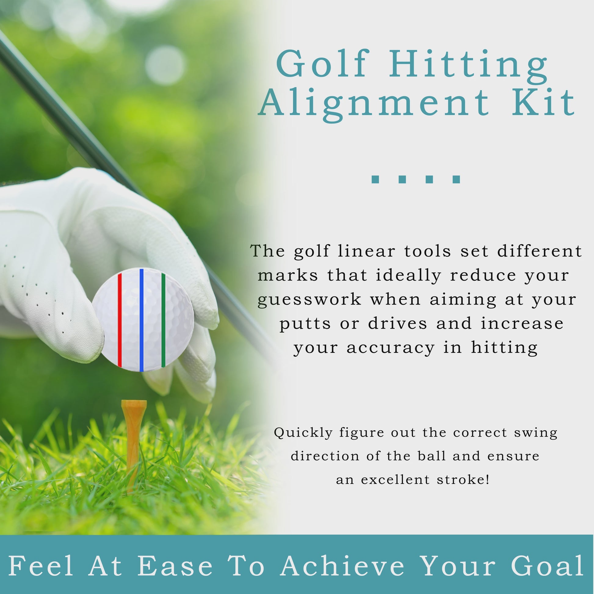 8-delige Golf Bal Lijn Marker Set: 4 Templates & 4 Kleuren Markers voor Betere Slagen