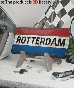 Rotterdam Nederlandse Vlag Retro Metalen Wanddecoratie - Decoratief Plaat