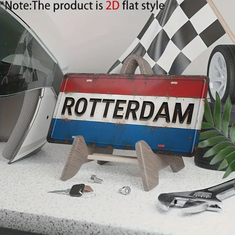 Rotterdam Nederlandse Vlag Retro Metalen Wanddecoratie - Decoratief Plaat