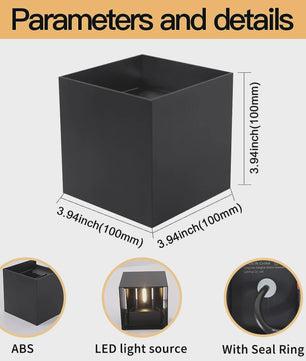 Moderne Vierkante LED Wandlamp - IP65 Waterdicht, Up/Down Verstelbaar Licht voor Buiten & Binnen