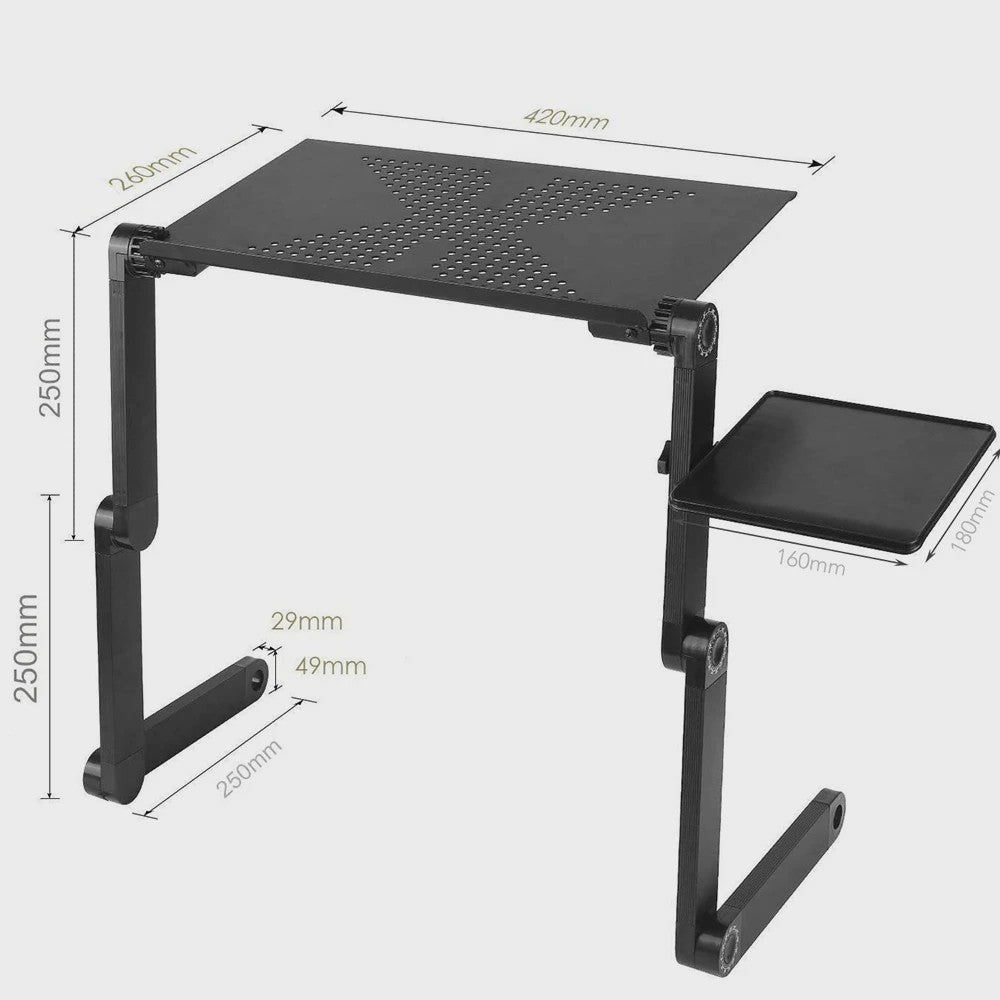 Verstelbare Laptoptafel 360° Draaibaar - Ideaal voor Bed, Bank & Bureau