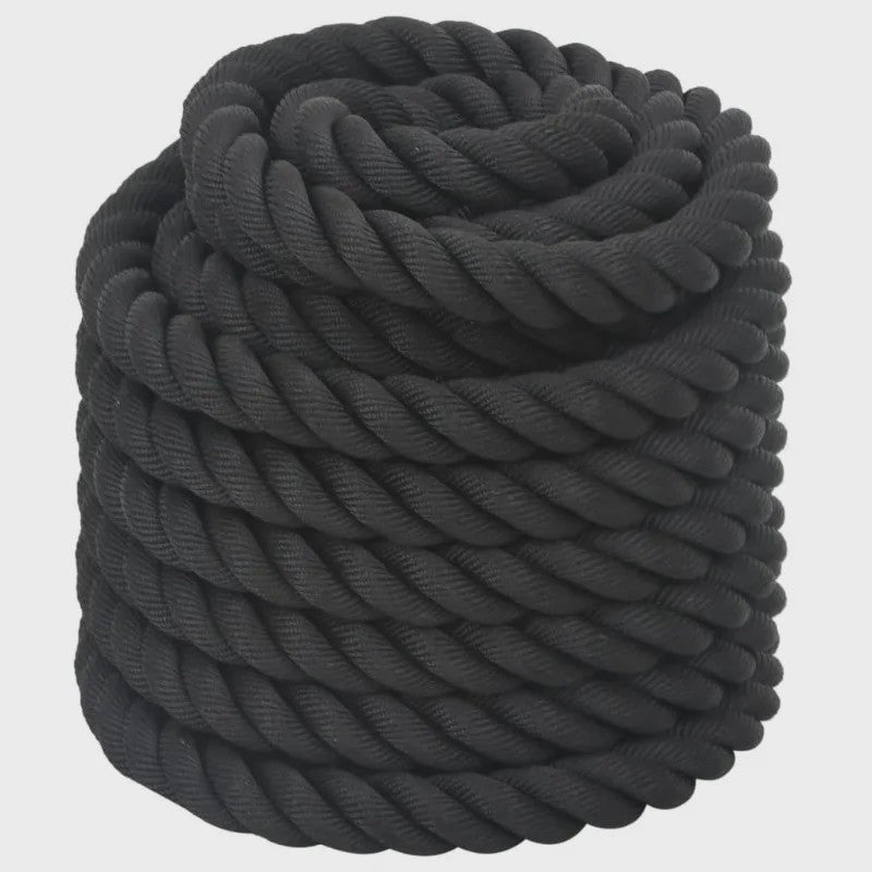 Black Battle Rope 12m - 9kg Polyester - Krachttraining & Uithoudingsvermogen