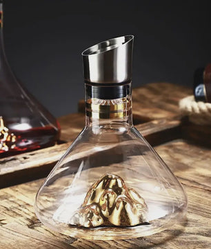 Luxe Kristallen Wijnkaraf 1500ML - Iceberg Design, Handgemaakt, Loodvrij, Wijnschenker & Dispenser