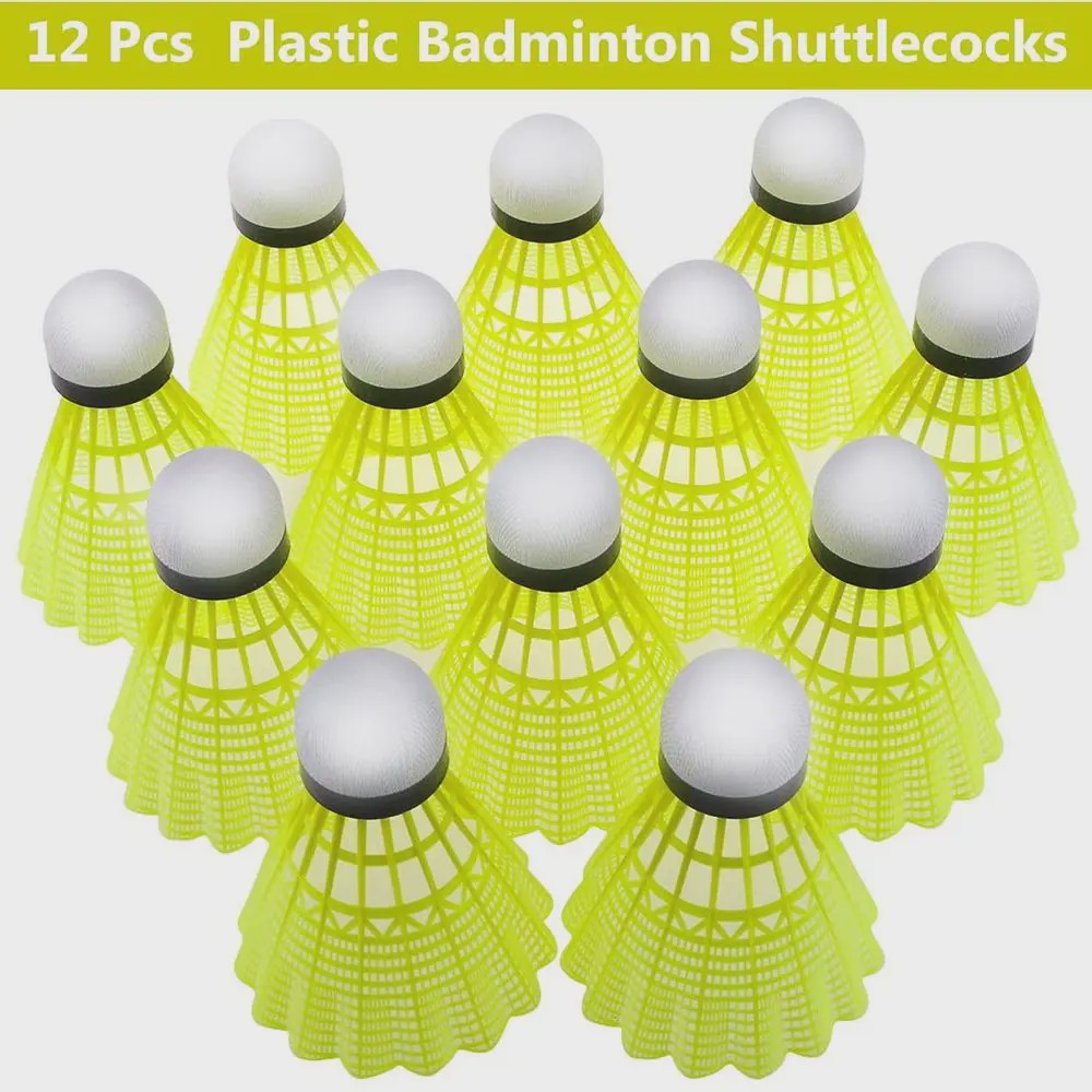 Nylon Badmintonshuttles - Set van 12 - Duurzaam & Stabiel voor Training