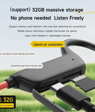 Lenovo Bone Conduction Koptelefoon - Draadloos, Waterdicht & Bluetooth 5.4 voor Sport & Zwemmen