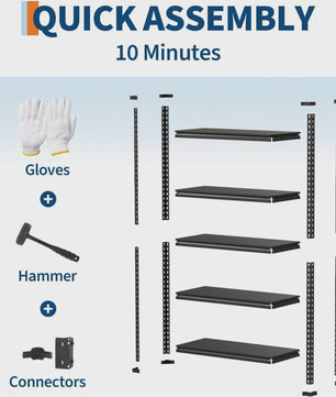Robuust Stalen Stellingkast 3 of 5 etages - Verstelbaar voor Garage, Keuken, Werkplaats