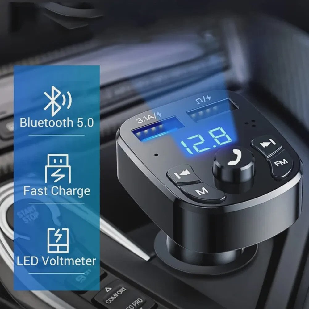 Auto MP3 Speler met Bluetooth 5.0, Dual USB Snellader en FM Transmitter