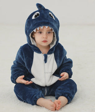 Baby Romper Dierenkostuum Kigurumi - Zacht Flanellen Jumpsuit voor Jongens & Meisjes