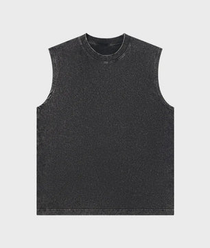 Herenshirt Mouwloos 230g Katoen - Retro Washed & Distressed Look