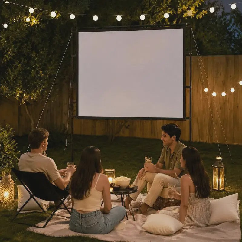 100 Inch Projectiescherm 4:3 met Draagbare Standaard - Anti-Reflectie & Brede Kijkhoek