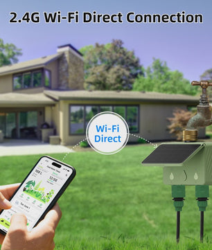 Slimme WiFi Tuinsproeier Timer - 2 Zones, Zonne-energie & App Bediening