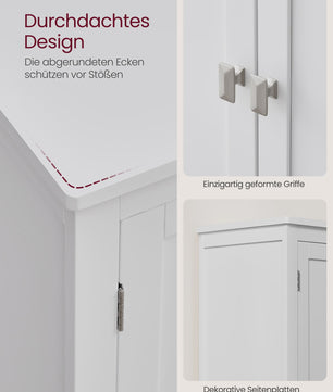 VASAGLE Hoge Kast met 4 Deuren - Stijlvolle Opbergoplossing voor Badkamer of Keuken (30x60x110 cm)